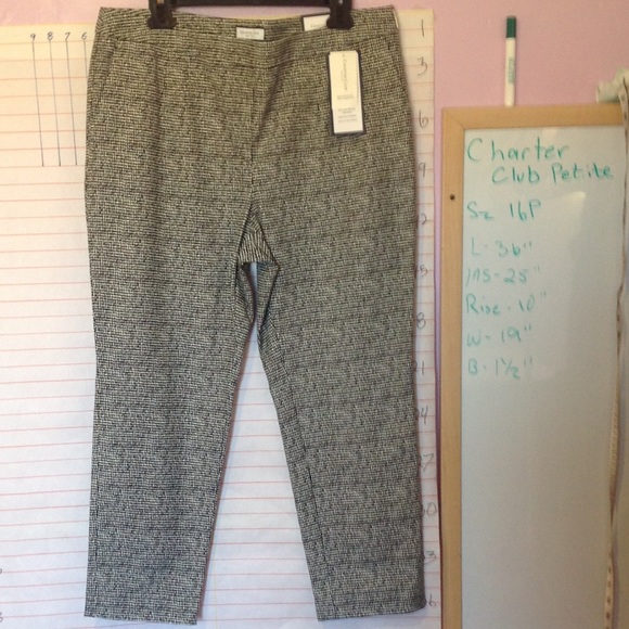 CHARTER CLUB PETITE NWT women's trousers sz 16P New With Tags - Picture 2 of 8